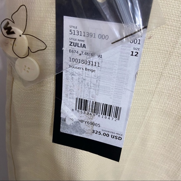 NWT Weekend Max Mara Size 12 Zulia Floral Hem High Rise Cropped Wide Leg Pant - Picture 3 of 4